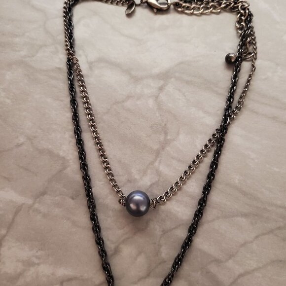 💖 Chico's Rhinestone Crystal Pave Multi Chain Circle Pendant 💖 - Picture 3 of 6